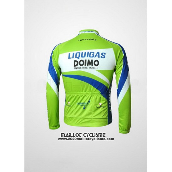 2010 Maillot Ciclismo Liquigas Doimo Bleu et Vert Manches Longues et Cuissard